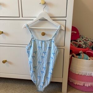 Zara Girl’s Blue Bows One Piece Bathing Suit 11-12 Years